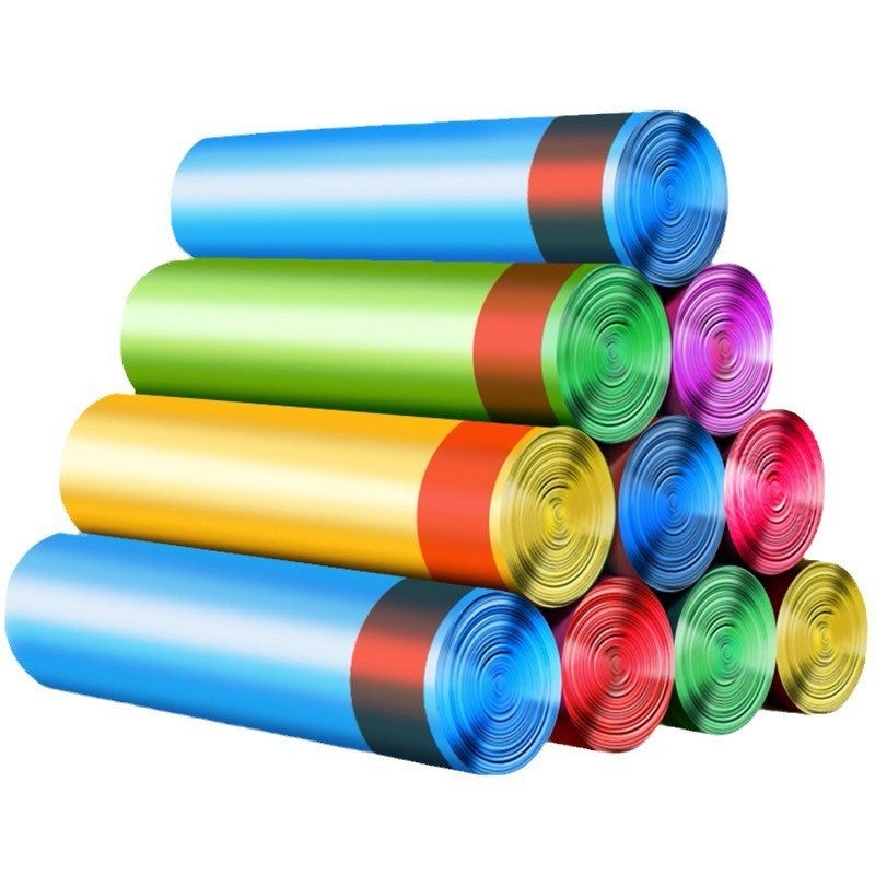 Garbage Bag Household Satchel Thickeneded Disposable Colorful Affordable Large Vest Drawstring Garbage Plastic Bag - Image 1